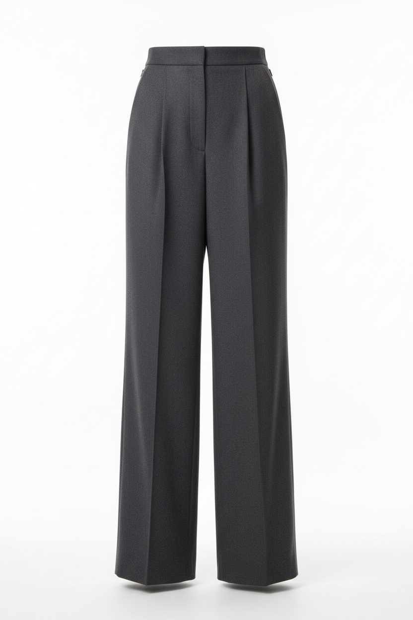 Studio Tailored Wide-Leg Trousers in charcoal grey